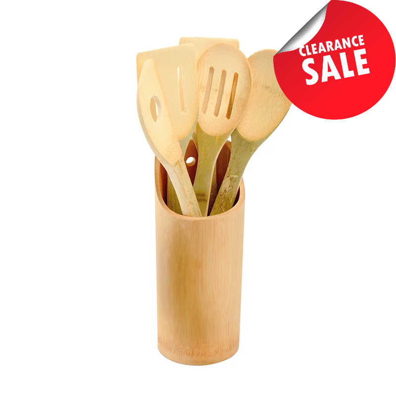 Eddingtons 6pc Bamboo Utensil Set & Holder