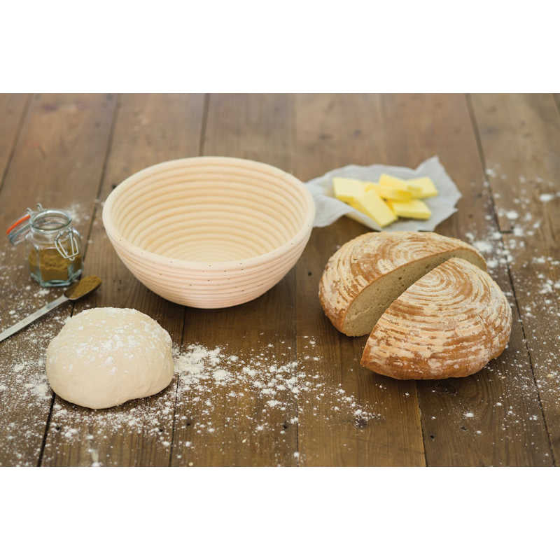 Home Made Round Loaf Proving Basket with bread